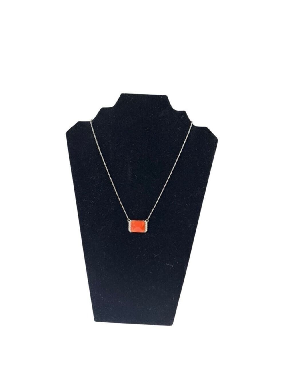 Women's Lia Sophia Orange Gemstone Silver Tone Necklace One Size